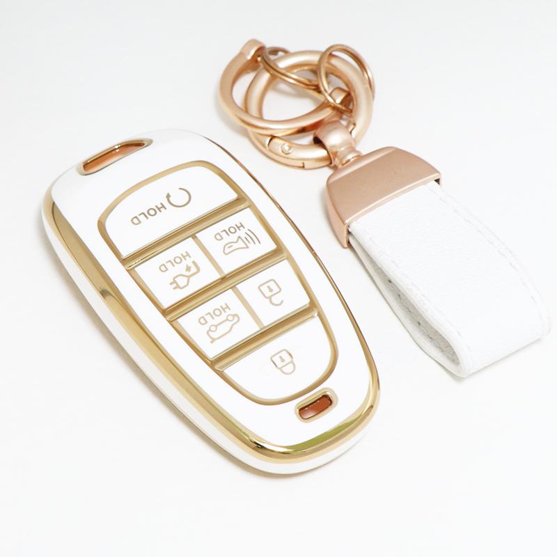 6 Button Tpu For Hyundai Atos Solaris Prime Nexo Sonata Staria Ioniq Palisade Tucson Santa Fe Car Key Case Cover Fob Accessories