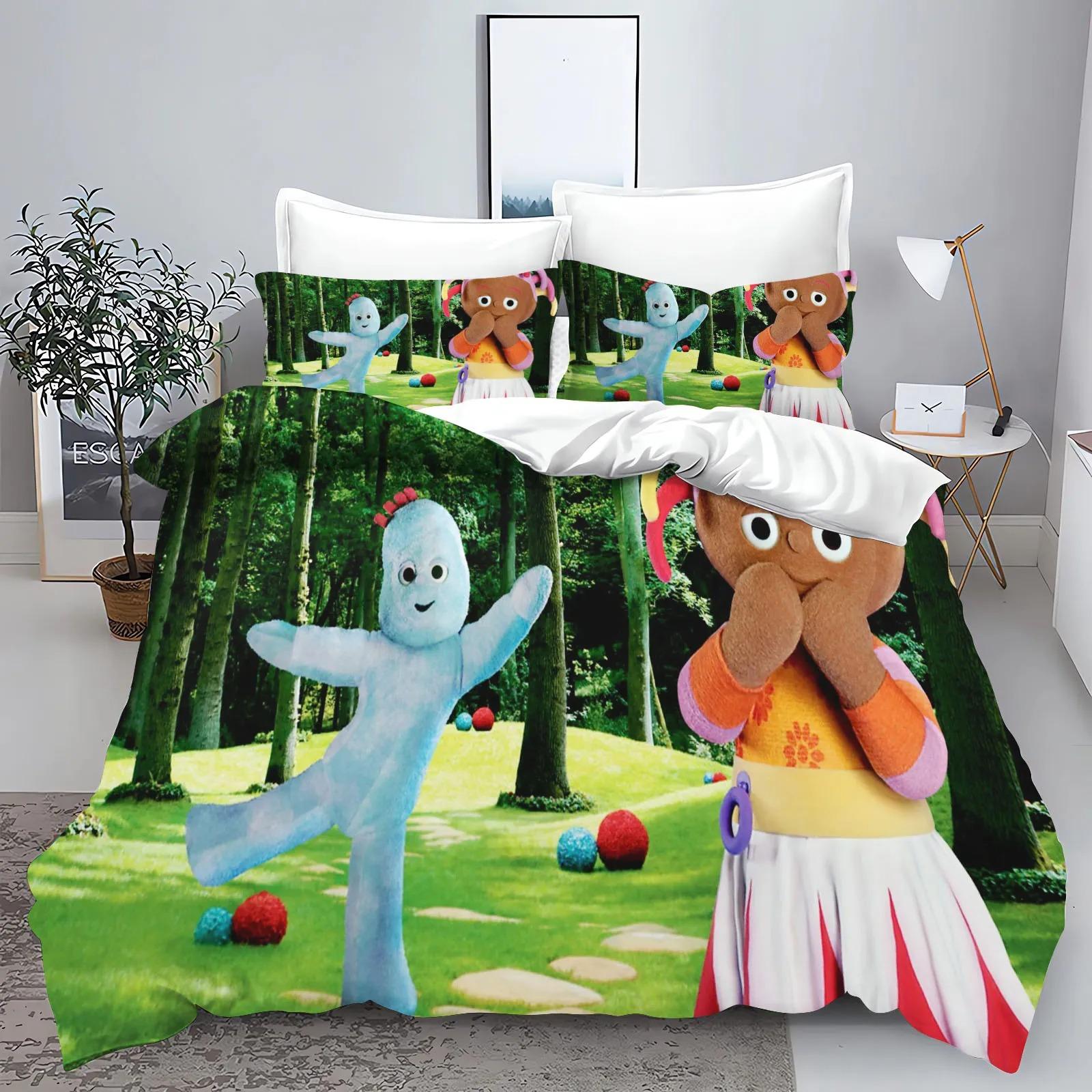 

Комплект постельного белья с принтом «садовый малыш» Пододеяльник Королева Хлопок Милый принтованный мультяшный пододеяльник 100% полиэстер аниме EU Single 135x200cm