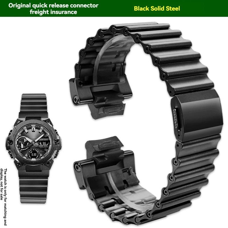 

Для серії Casio G-SHOCK Чорний Воїн GST-B400 модифікований сталевий ремінець ремінець для годинника з нержавіючої сталі чоловічі модні аксесуари GST-B400mm чорний