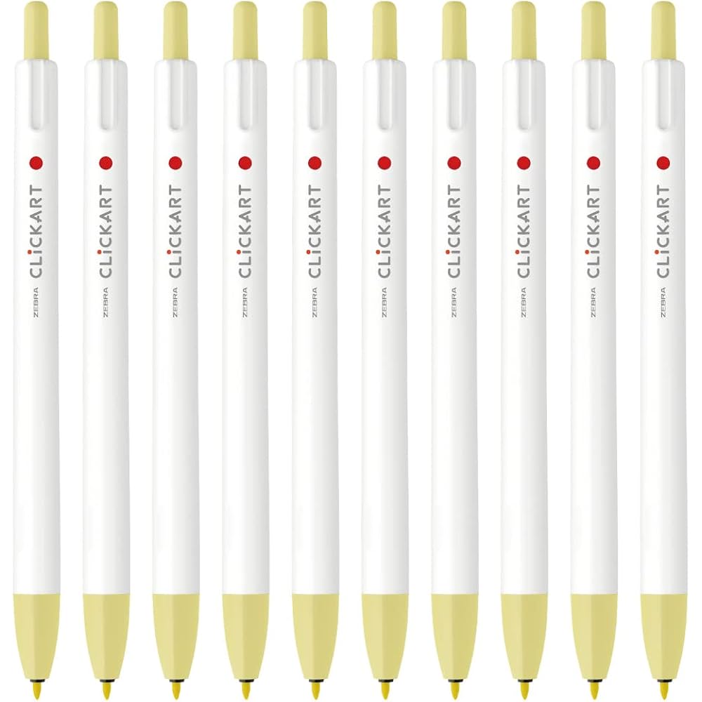 Zebra Water-based Pen, Clickart, Lemon, 10pcs, B-WYSS22-L