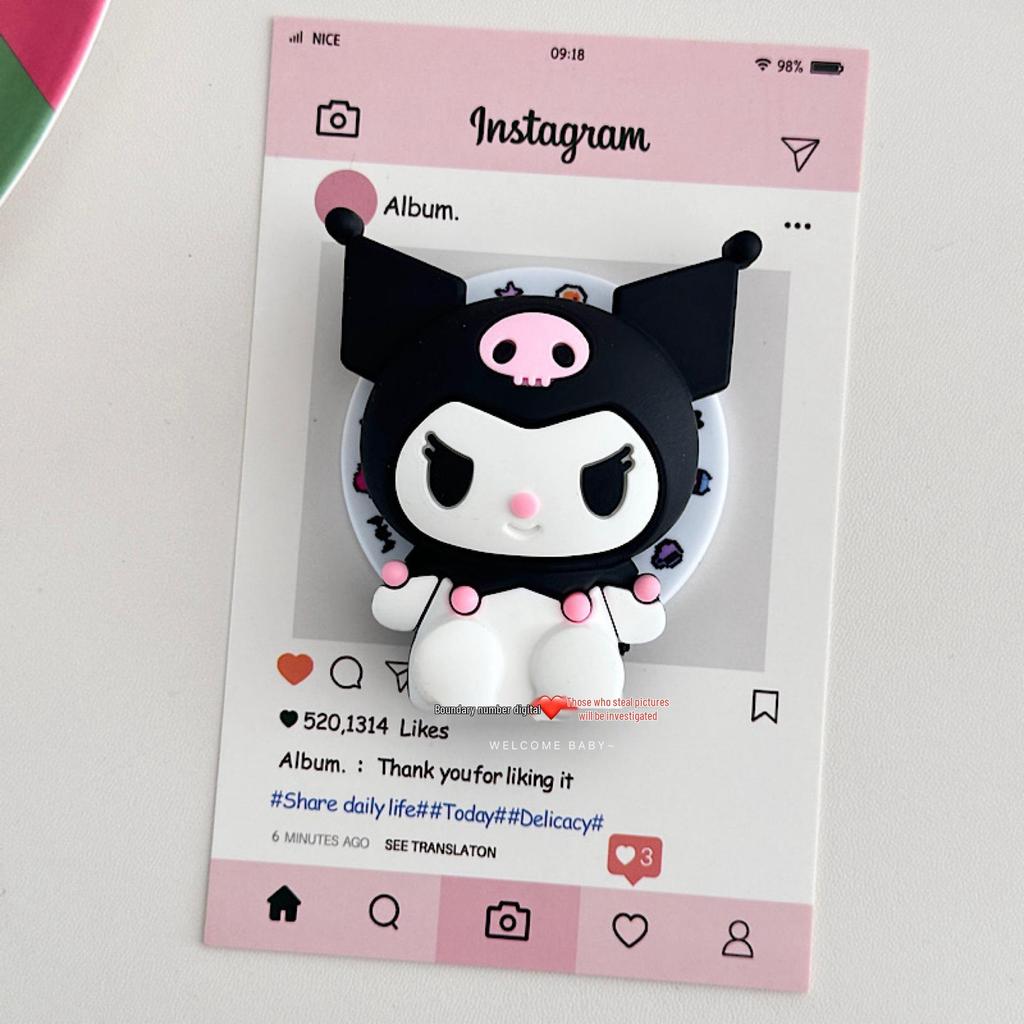 KT Cat Korean Cartoon Phone Holder: Magnetic, MagSafe-Compatible, Versatile Airbag Stand for Desk & Drama Watching