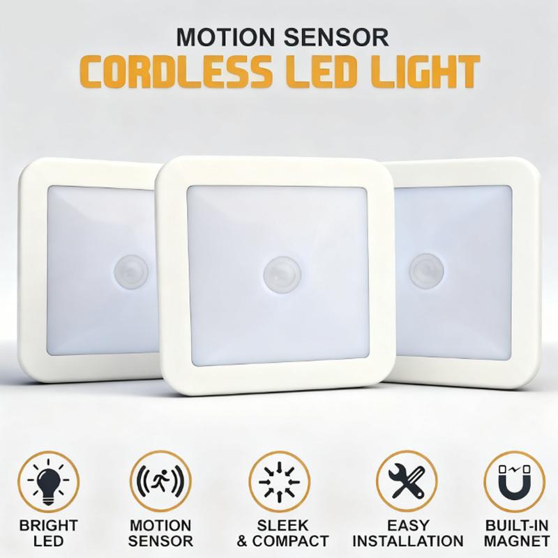 6-LED Decorative Night Light,Motion Sensor Stair Wall Light,Battery Powered,Smart Sensor.Suitable for Bedside,Cabinet,Kitchen,Bedroom Stair Lighting