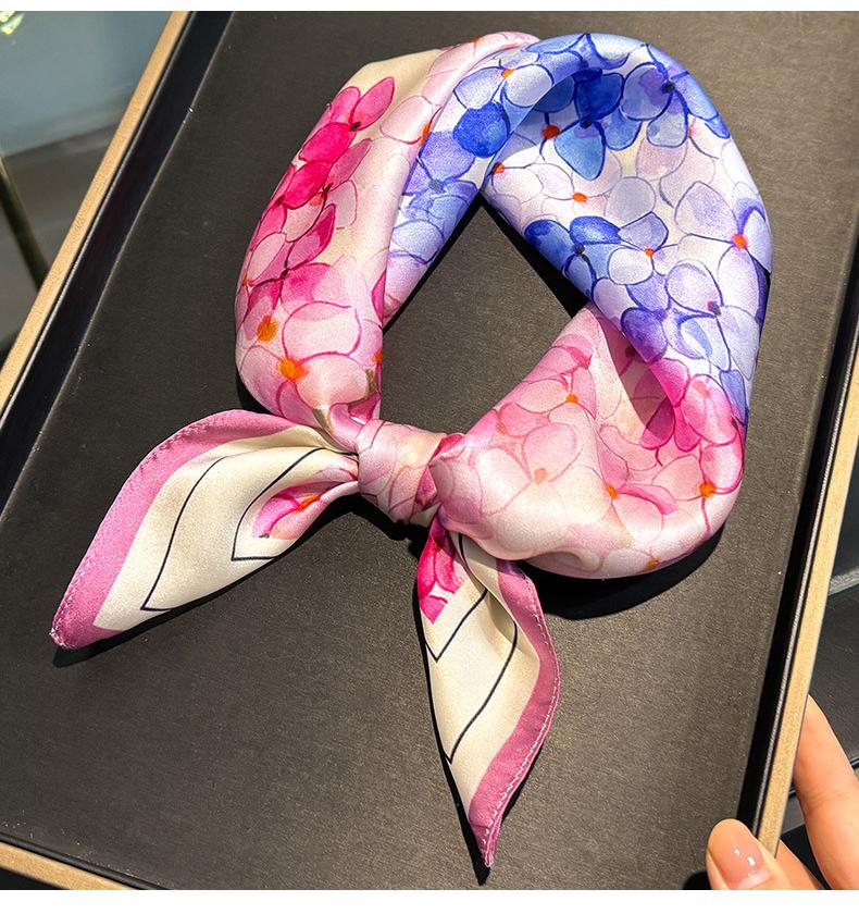 TOP 53CM Square Silk Scarf For Women 100% Thin Silk Female Korean Original Decoration Summer Proteck Neck Women Handbands