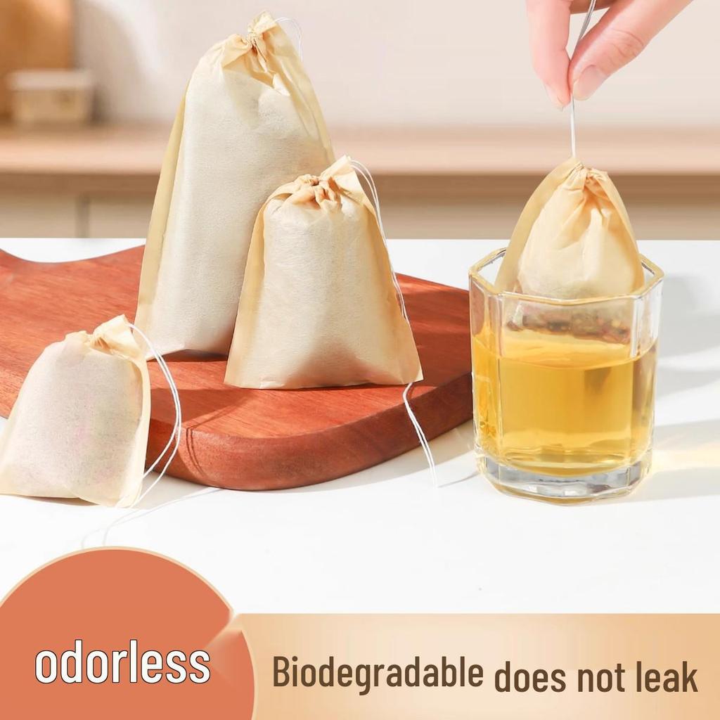 100 Pcs Wood Pulp Paper Disposable Tea/Soup Seasoning Bags [Newcomer Gets 0.01]