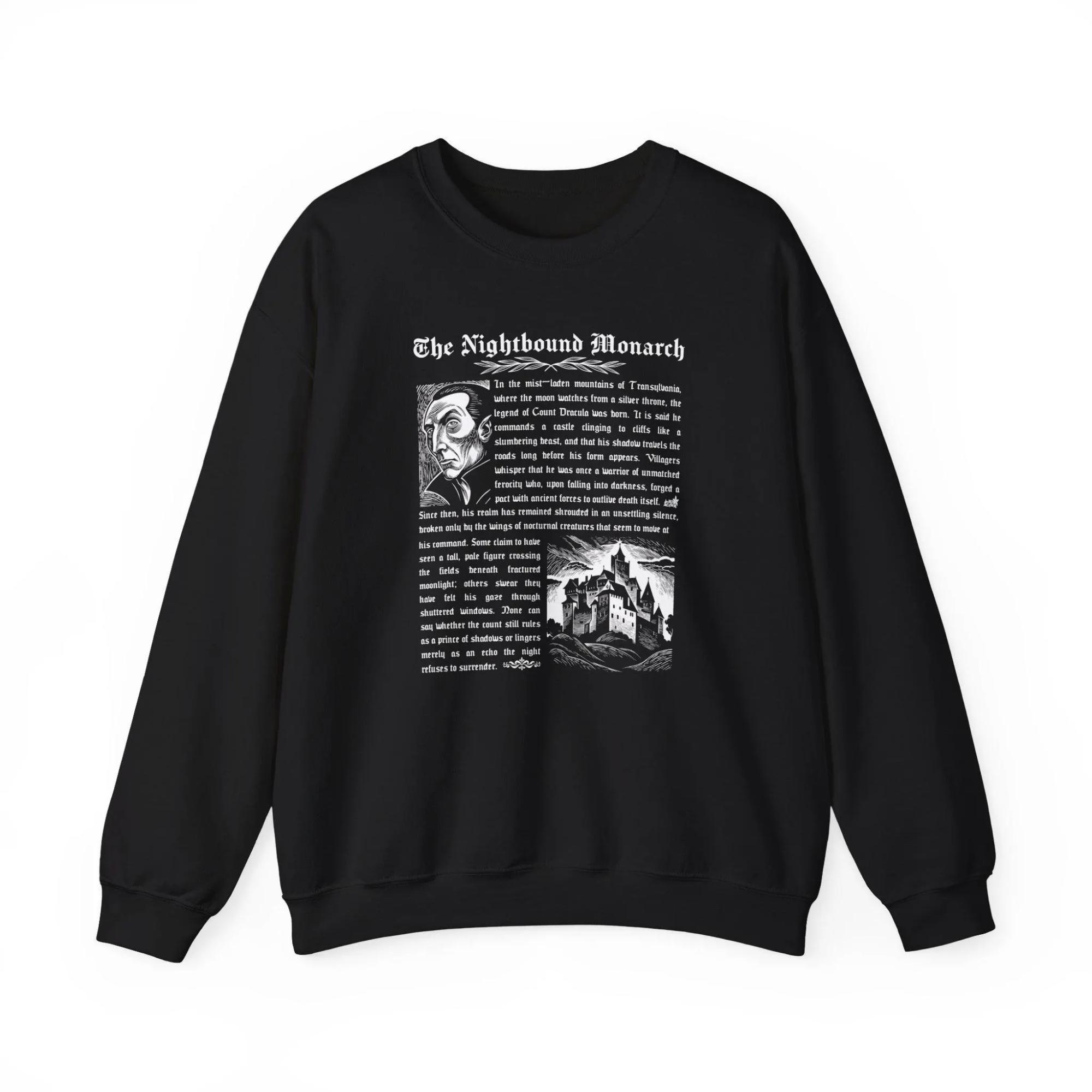 Dracula Vintage Printed Womens Round Neck Sweatshirt AutumnWinter Fashion Trend Pure Cotton Top Neutral Sweatshirt S