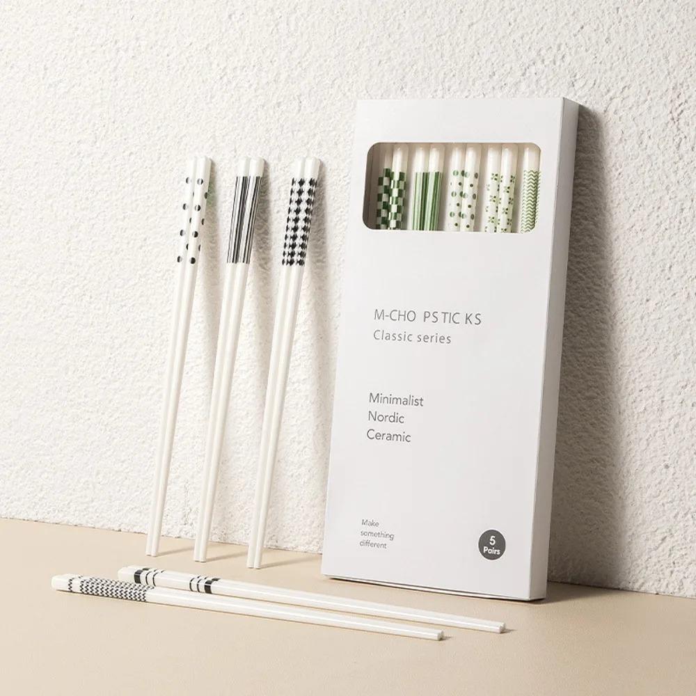 5 Pair Set Anti-scalding Mould Resistant Chopstick Chinese Chopsticks  Kitchen Tableware Accessories