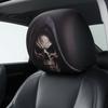 1pair Universal Fit Skull Headrest Cover Vivid Flat Print Gothic Seat Protector  Daily Commute