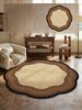 French Style Living Room Decoration Retro Carpet Round Rugs for Bedroom Anti-slip Bedside Floor Mat Washable Cloakroom Soft Rug