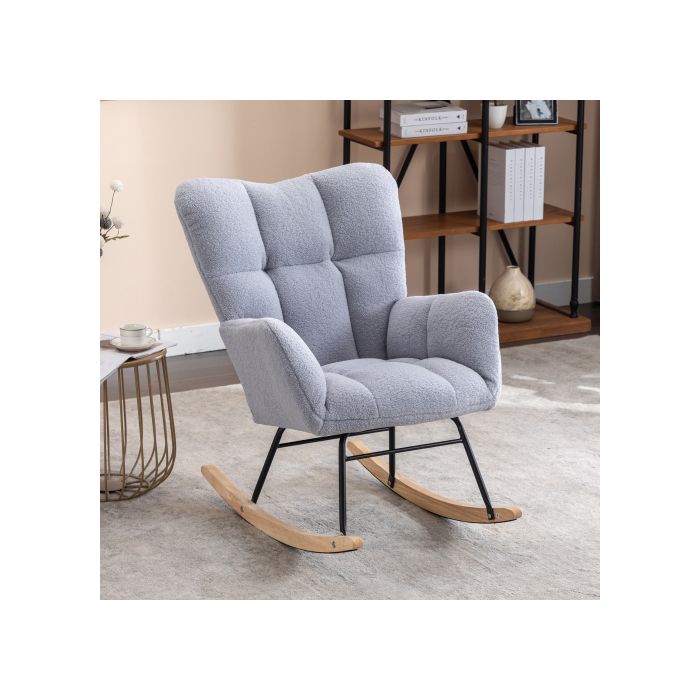 Fauteuil - MUVOE - Moderne - Tissu suédé - Gris clair - Ergonomique et durable