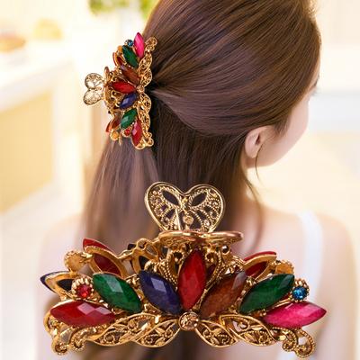 1 Stück Vintage-Haarschmuck, Pferdeschwanz-Haarspange, große Griffklammer