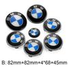 XKUGH1 For BMW New 2025 New 7pcs Car Front Emblem 7pcs Car Front Emblem Rear Badge Wheel Hub Cap Sticker for E46 E90 E60 F10 F11 F20 F3
