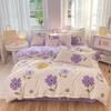 Cute Pink Strawberry Duvet Cover Flat Sheet Pillowcase Floral Bedding Set Girls Bed Linen Soft Thick Washed Cotton Bedclothes