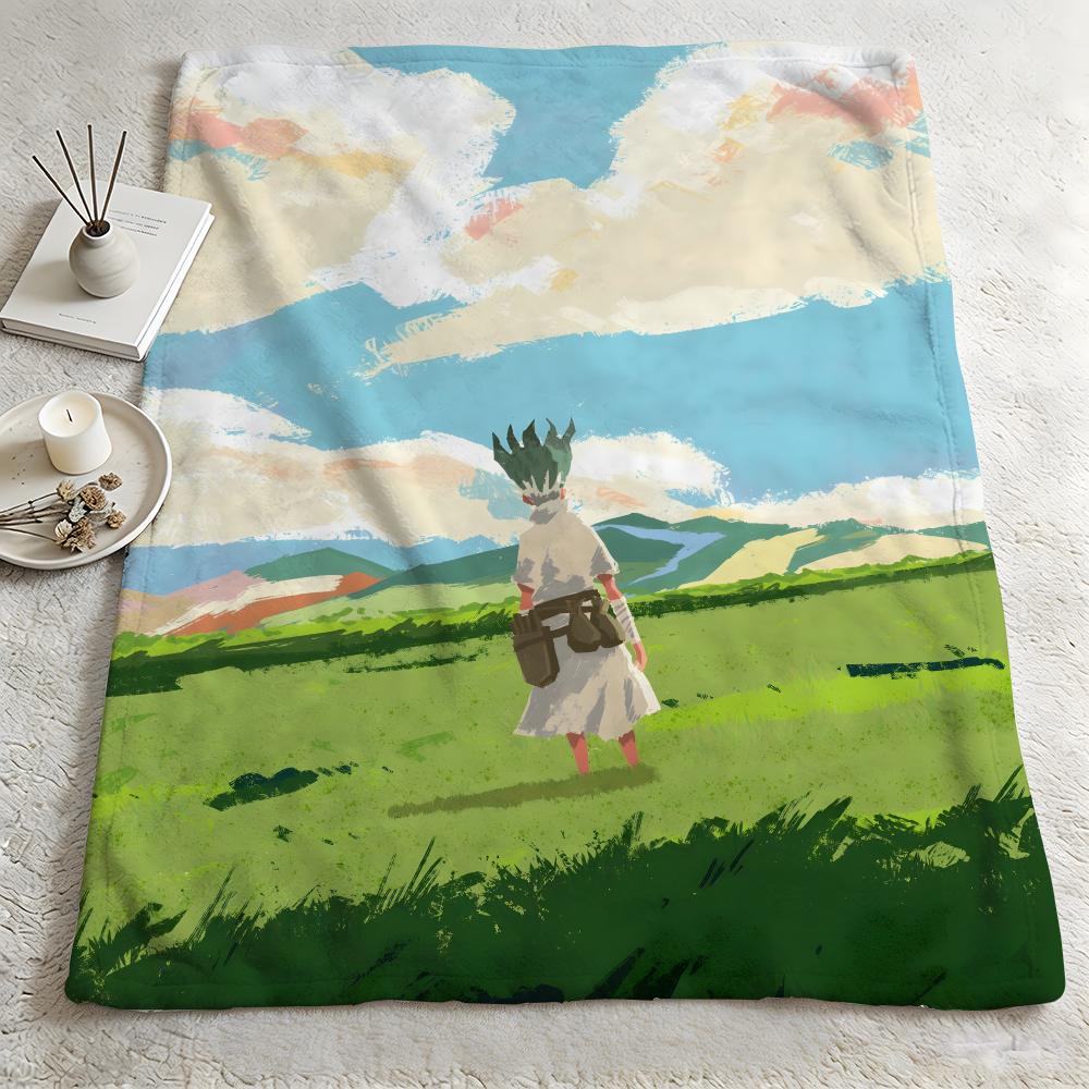 Anime DDr STONEE Throw Warm Soft Flannel Blanket Multiuse for Sofa Bed Camping Travel Nap
