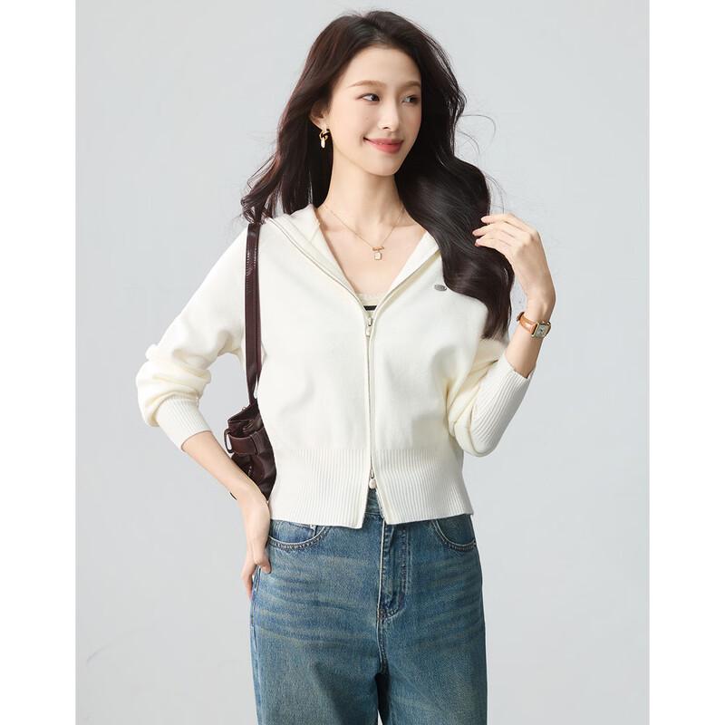 TERRE BLEUE Women's Hooded Knit Cardigan Jacket