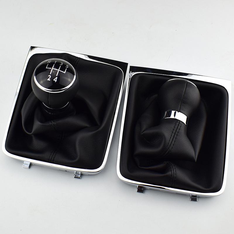 5 6 Speed Gear Head Black Shift Knob Gear Knob Boot Gaiter Frame For Volkswagen VW Passat B6