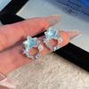 Dopamine Color Circle Earrings Women's Summer Personality Sweet Versatile Silver Needle Earrings Fashion Design Contrasting Color Earrings