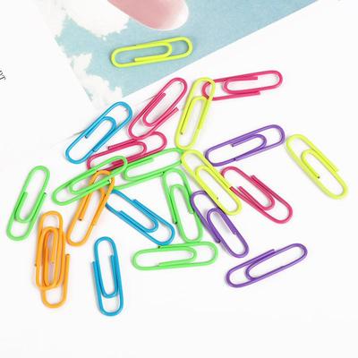 Colored Metal Paper Clips - 28mm Plastic Coated for Office Storage - Bulk Pack