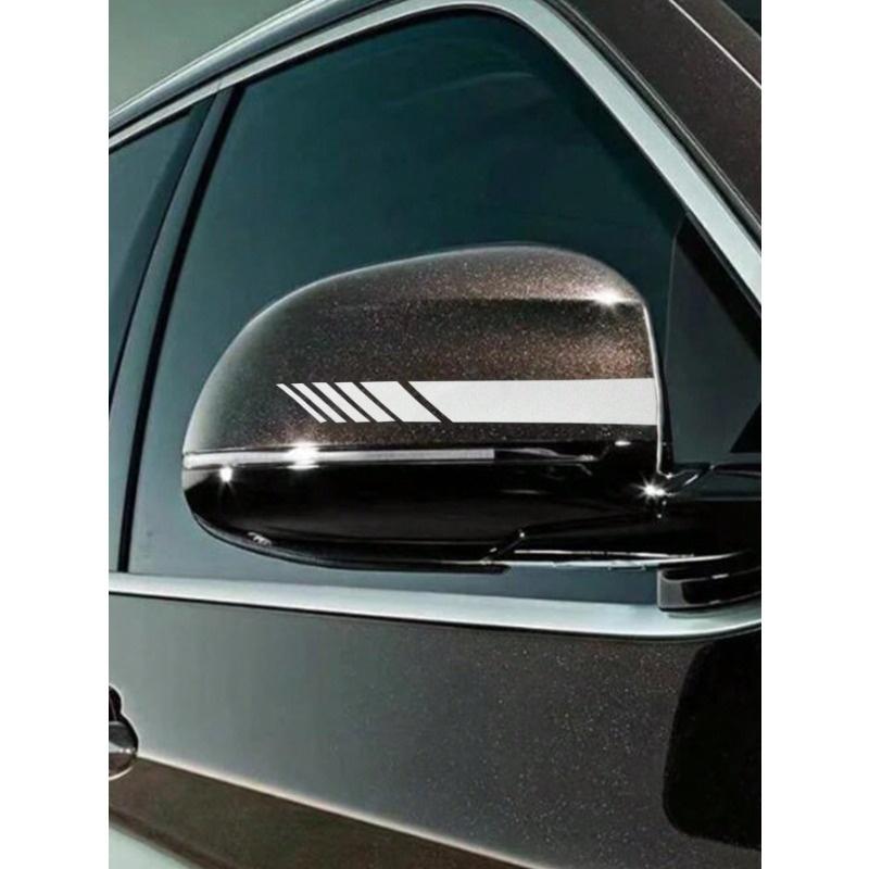Auto Rückspiegel Streifenaufkleber, Reflektierende Folie Aufkleber Rückspiegel Aufkleber, Kratzfeste Autodekorationszubehör