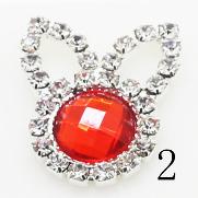 LKERAN 10Pcs Rabbit Acrylic Rhinestone Buttons Embellihment Ribbon for wedding supply Gift Weap Hairbow Center Decorative Button