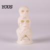 Decorative Figurine with LED Halloween Skull Night Light, Resin Candle Lamp Spooky Table Decor for Room, Haunted House, Unique Tabletop Decoration