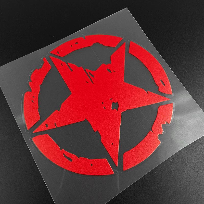 

1PC Five-pointed Star Motorcycle Stickers Waterproof Motorbike Fuel Tank Fender Helmet Fairing Decor Motocross Logo Vinyl Decals 12x12CM