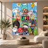Decorative Tapestry,Toca Boca Printed Wall Art, Lightweight Wall Hanging For Bedroom Background