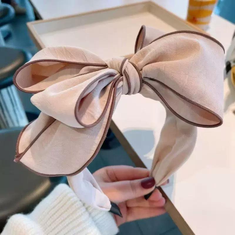 Korean-Style Multi-Layer Bow Headband for Women Oversized High-Crown Versatile Fabric Hairband Elegant Hair Accessory Hairclip