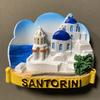 The Blue Dome Stereoscopic Church of Santorini, Greece Fridge Magnets Tourist Souvenir Refrigerator Stickers Commemorative Home Decoration