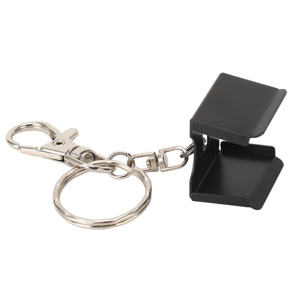 Suport pentru cretă pentru tac de biliard cu breloc, din oțel inoxidabil, rezistent la murdărie, cu clemă pentru suport de cretă pentru tac