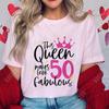 Fashion 50th Year Birthday T Shirt for Women Clothing Harajuku Birthday Party Y2k Tops Short Sleeve Tees Aesthetic Clothing