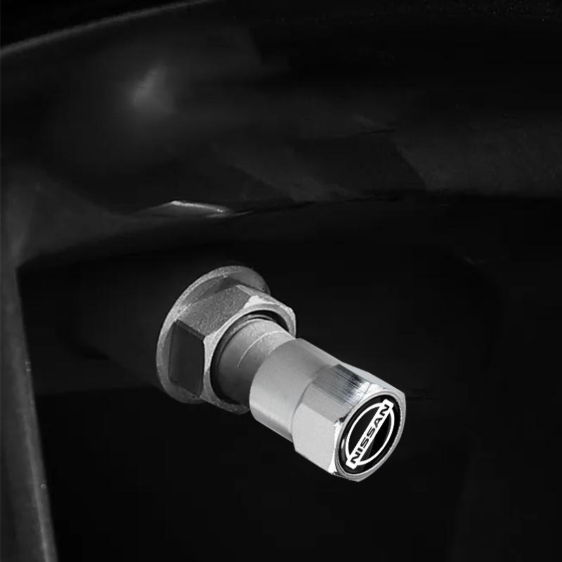 4 Stuks Auto Wiel Banden Inschroef Ventieldoppen Badge Auto Accessoires Voor Nissan Nismo Qashqai X J10 J11 Trail Tiida Juke Teana Pulsar Altima