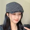 Korean Style Plaid Berets Forward Cap Painter Hat Retro Newsboy Caps  Student