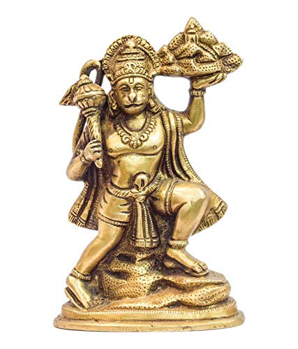

Ashtadhatu 8 Metals Made Hanuman Ji Idol With Gandhmardn Hill Bala Ji - 16 Cm