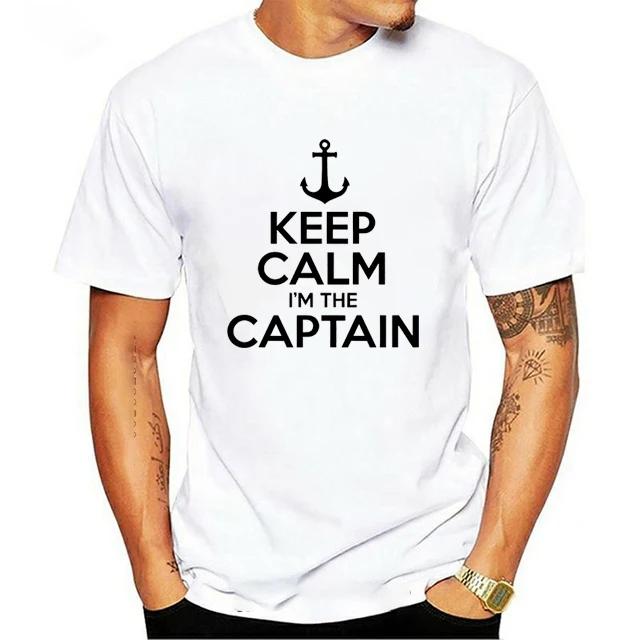 

Funny KEEP CALM I M THE CAPTAIN T Shirt Man Gift Motor Boat Sailing Sea Vintage Printed T-shirt Clothes for Women 4XL