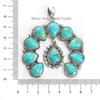Natural Turquoise Horse Shoe Pendant, 925 Sterling Silver Cluster Pendant, Kingman Turquoise Multi Stone Pendant, Wedding Pendant
