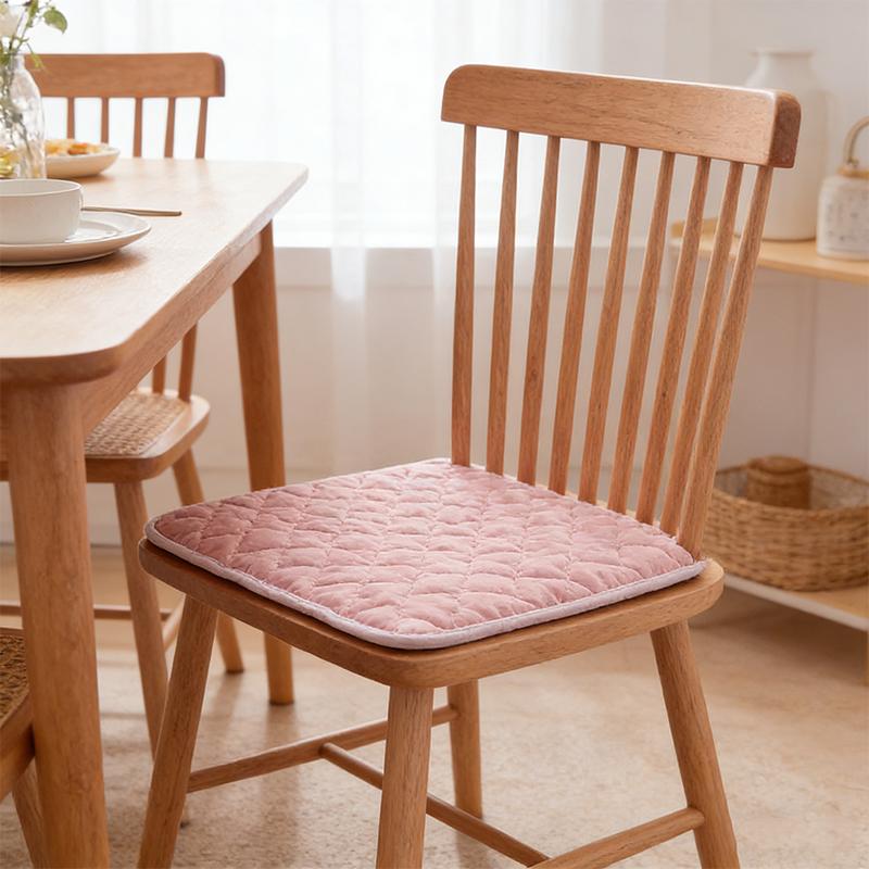 40cm Seat Cushion Comfortable Fleece Design Lightweight Home Decor All-Season With Fixing Straps Solid Color Multiple Colors