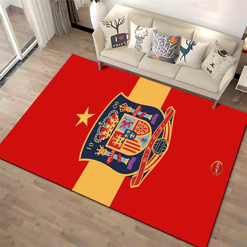 Red Spanish Themed Designed floor mat, suitable as a non-slip mat for the living room or bedroom sofa