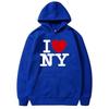 I Love New York Pritned Hoodies Men's and Women's Fashion Casual Hooded Pullover Street Hip Hop Clothing