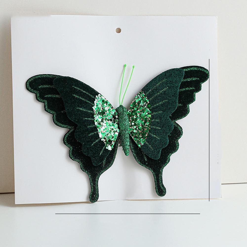 Simulation Christmas Butterfly Ornament Flocking Xmas Tree Decoration  Christmas Parties