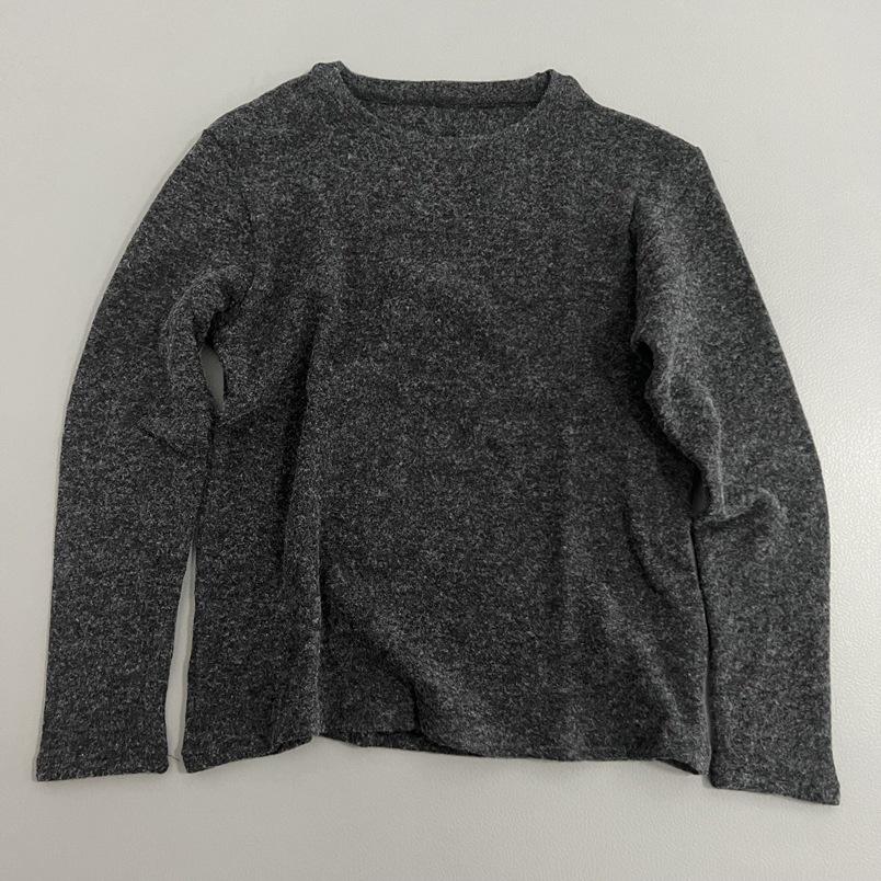 

Стильный вязаный свитер из искусственного кроличьего меха: Уютный Плотный Топ с Круглым Вырезом Свободного Кроя с Длинным Рукавом для Осени-Зимы. One Size черный серый