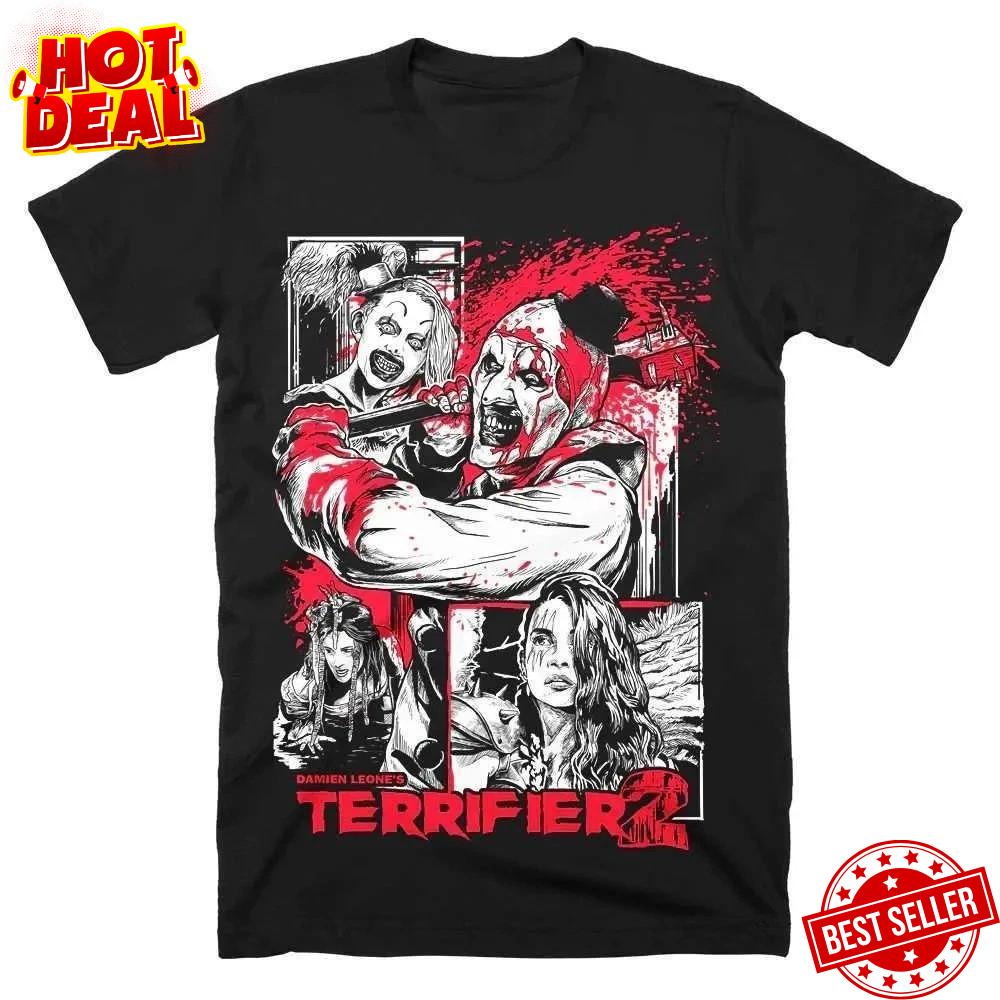 

Terrifier Classic 90s Horror Movie T-Shirt Halloween Graphic Tee Unisex S-5XL Unisex T-Shirt XL