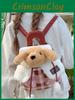 Cute Plush Dog Cartoon Backpack With Canvas Material And Drawstring Closure For Daily Use