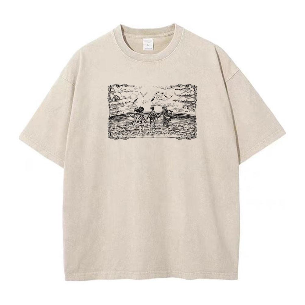 2025 Anime Attack on Titan Trička Vintage Prané Tričko Harajuku Oversize Bavlněné Tričko Bavlna Móda Streetwear Unisex Top