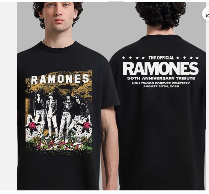 Ramones The Official 50th Anniversary Tribute Event Tee Reprint T-Shirt