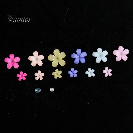 1 Box 3D Flower Nail Charms Multifunctional 12 Grid Design Phone Cases DIY Crafts Nail Art Supplies for Women