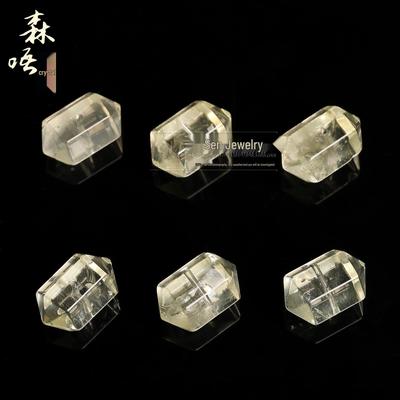Senwu Jewelry Natural Citrine Double-Pointed Crystal Pendant Charm DIY Accessory