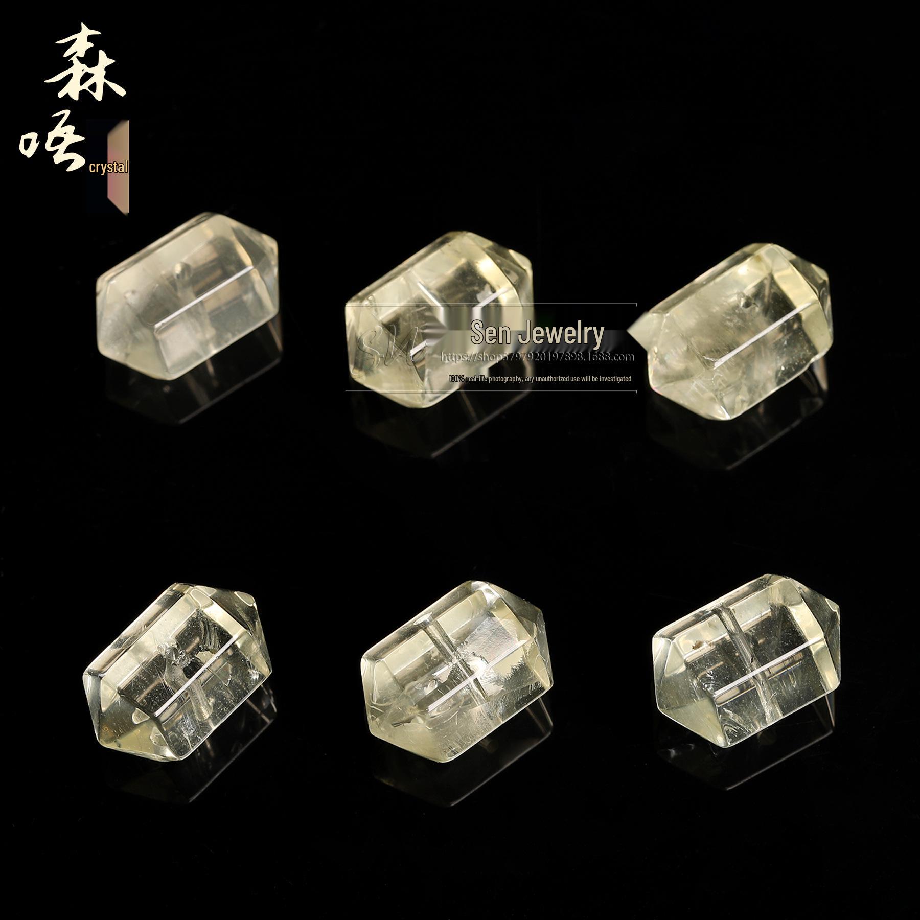 

Senwu Jewelry Natural Citrine Double-Pointed Crystal Pendant Charm DIY Accessory 17mm x 10mm x 10mm