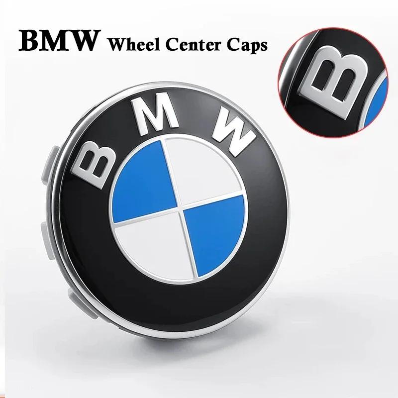 BAGH3 Car Sticker 4pcs 68mm 56mm Car Wheel Hub Center Cover Modification Accessories, Suitable for BMW E36 E39 E46 E60 E90 E90 F10 F30