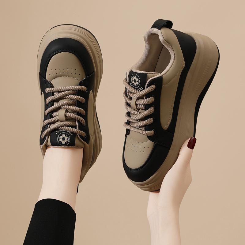 Internet Celebrity Hit Board Shoes, Women's Spring and Autumn New Thick-soled Heightening Women's Shoes, Casual Sports Versatile Shoes