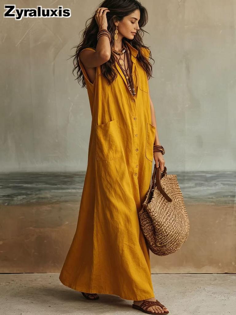 Summer New Style Chic Off-Shoulder Bohemian Ruffled Loose Shirt Dress